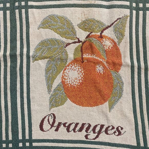 The Rug Barn Fruit Sampler Seafoam Combo Throw Blanket Cotton Vintage 57"x43" - Picture 7 of 14